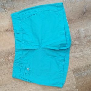 LOFT Turquoise Cotton Blend Midrise Jean Shorts